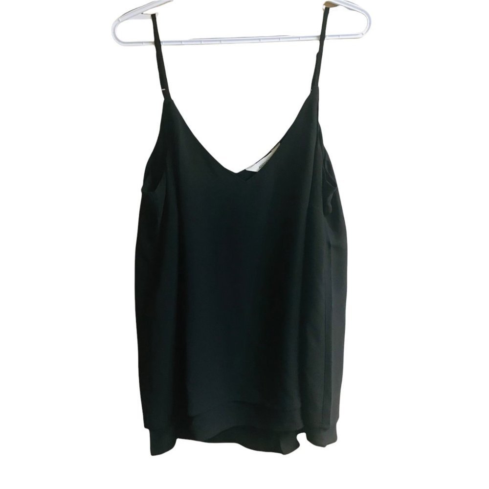 Addition Elle Tank Top Blouse‎ Black Women Size 1X NWT Adjustable Strap 2 Layers